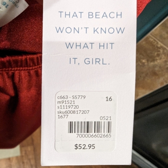 NWT Lane Bryant 3 piece Swim set, top 40C, swim skirt 16 & cover up - Picture 15 of 16